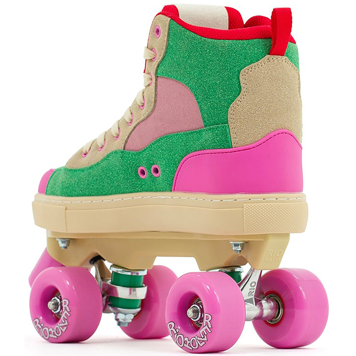 Rio Roller Beats Quad Roller Skates - Pink/Green