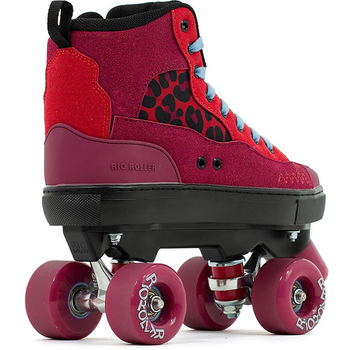 Rio Roller Beats Quad Roller Skates - Red/Leopard