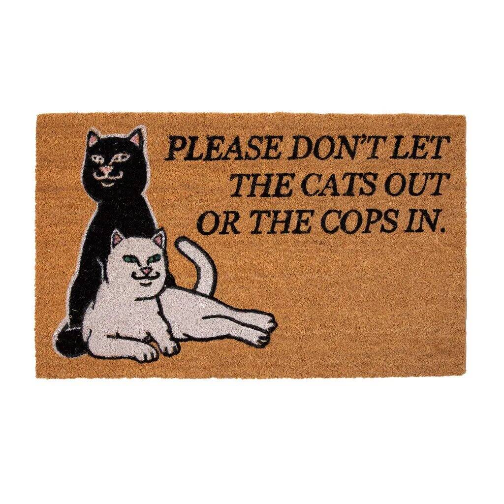 RIPNDIP Don't Let The Cops In Door Mat - Brown