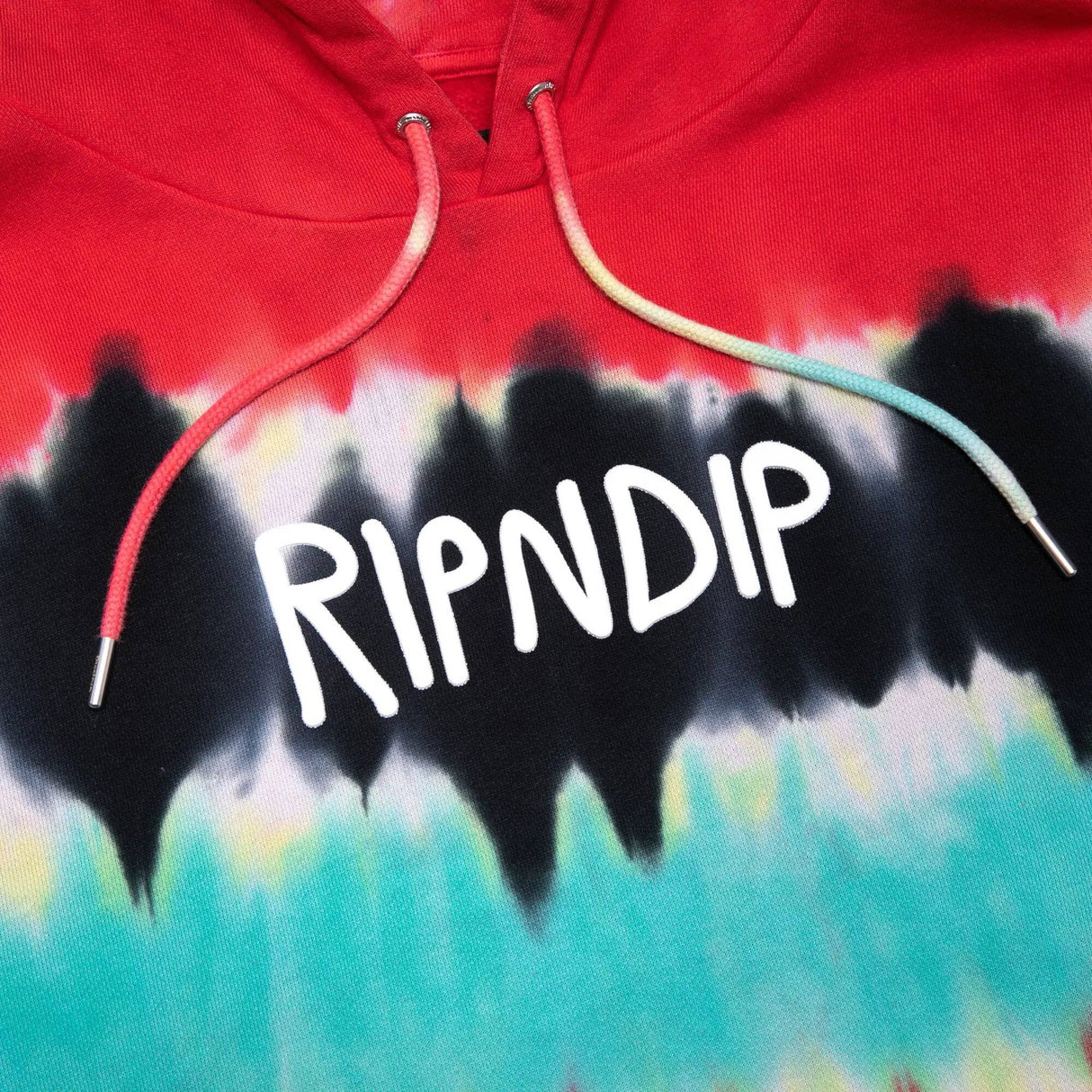 RIPNDIP Rubber Logo Hoodie - Tie Dye