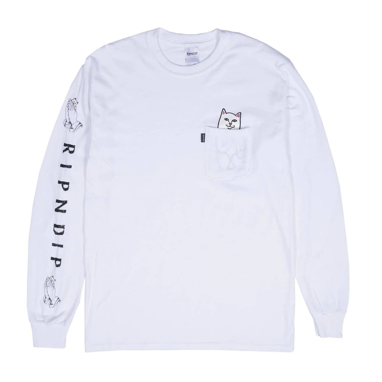 RIPNDIP Lord Nermal Long Sleeve T shirt - White