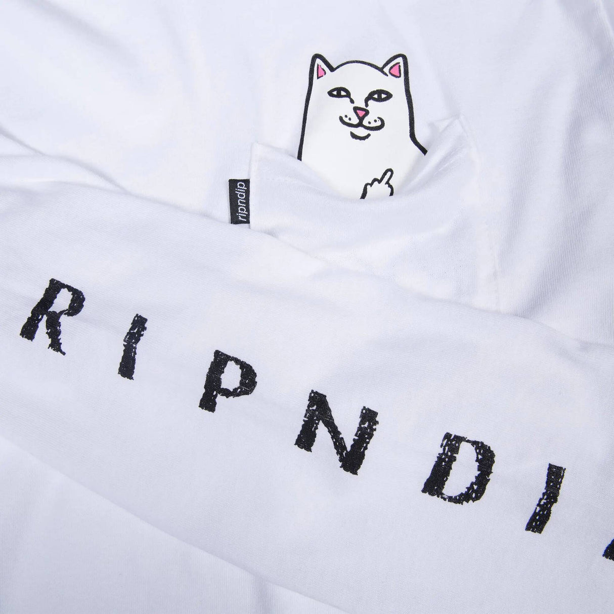 RIPNDIP Lord Nermal Long Sleeve T shirt - White