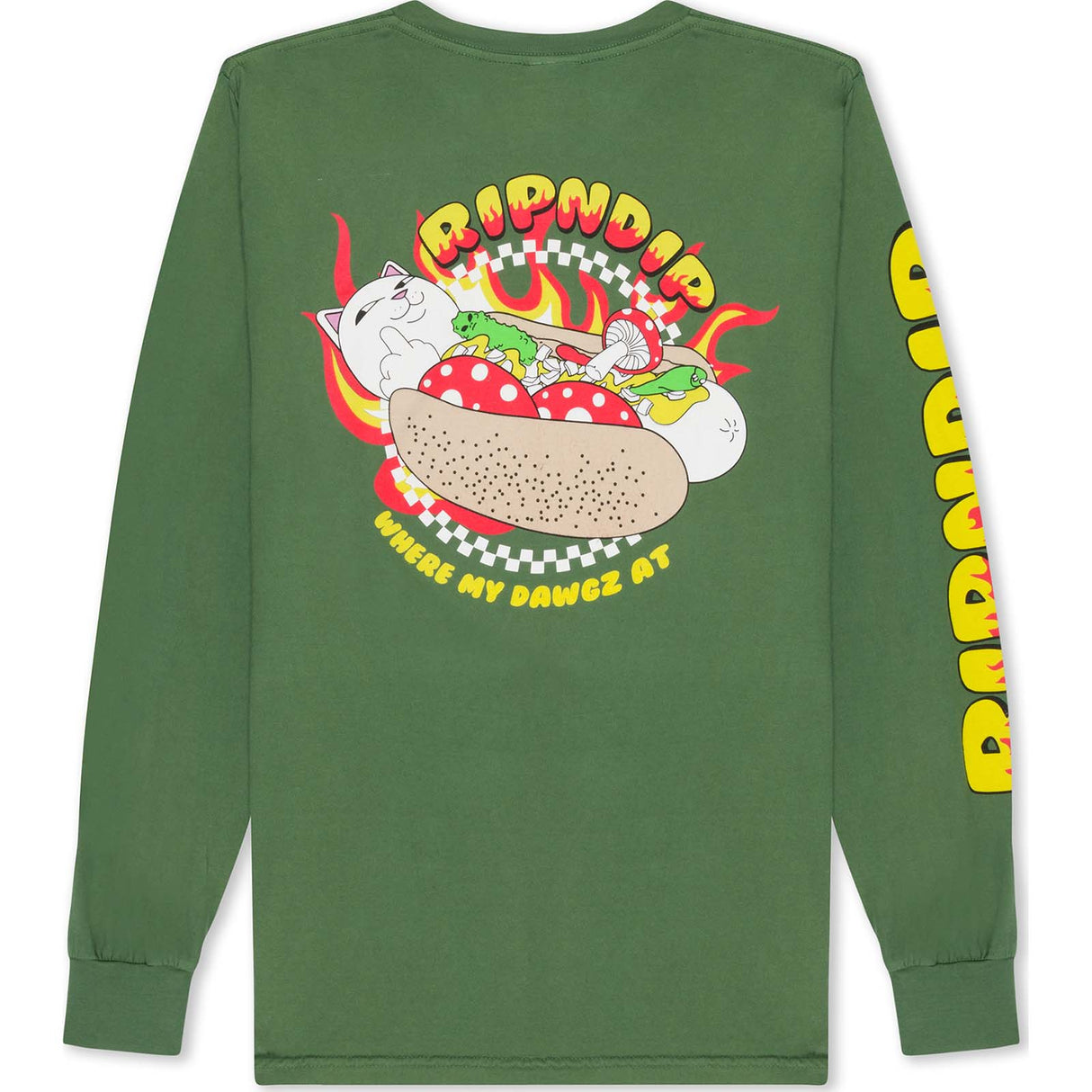 RIPNDIP Glizzy Longsleeve T Shirt - Olive