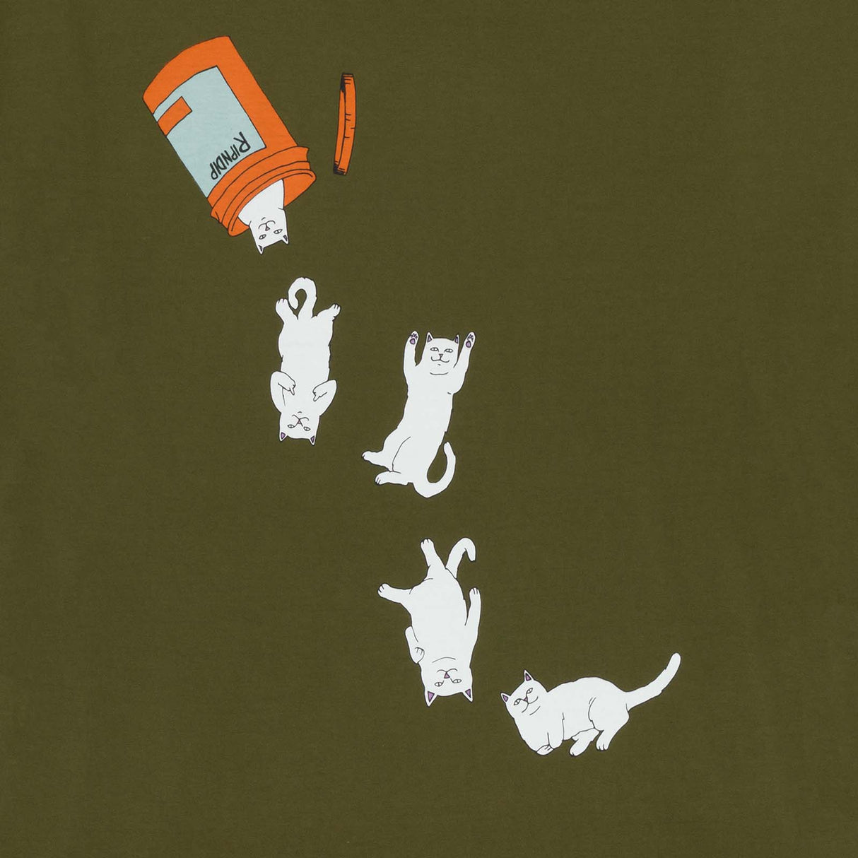 RIPNDIP Nermal Pills T Shirt - Military Green