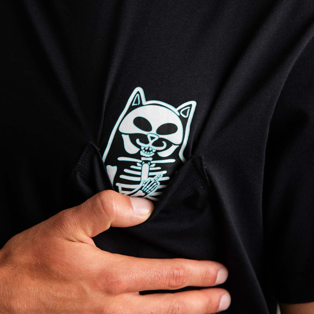 RIPNDIP Lord Skelly Pocket T Shirt - Black