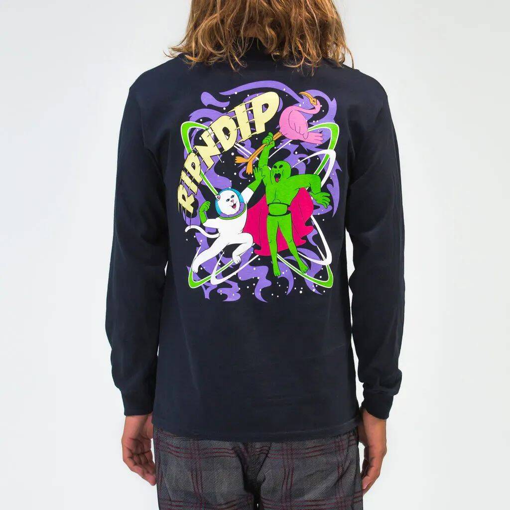 RIPNDIP Astronomical Long Sleeve T Shirt - Black