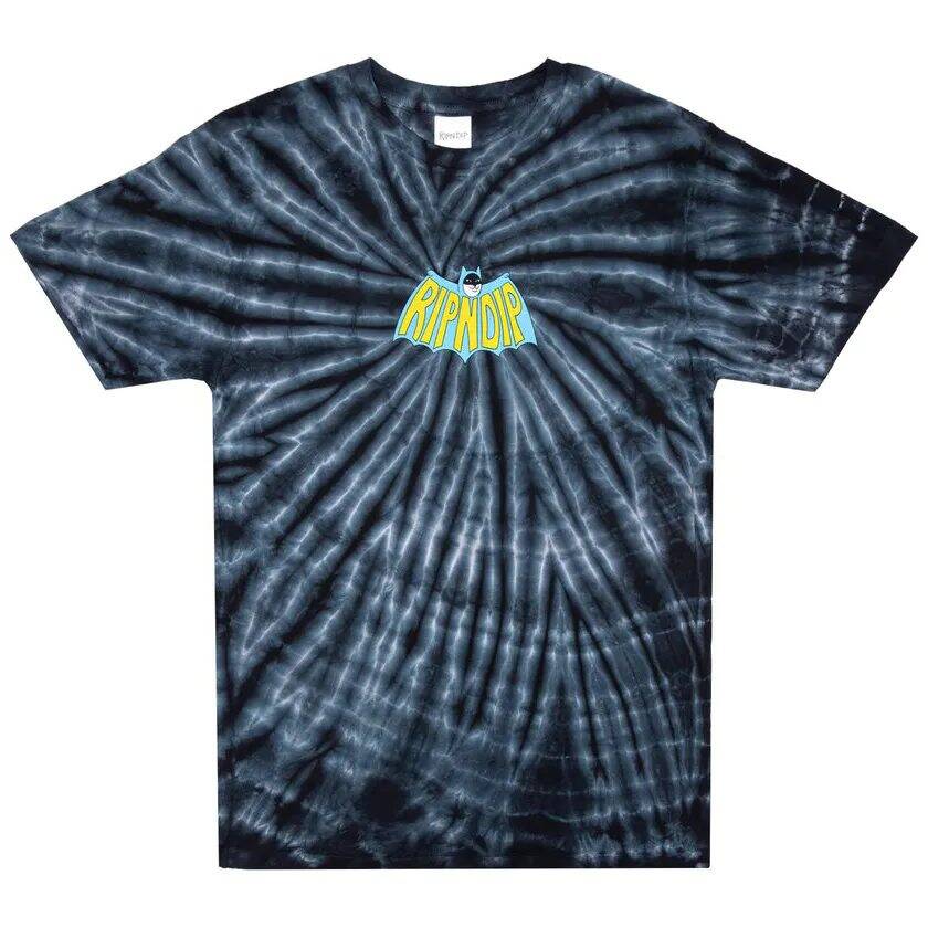 RIPNDIP Catman T Shirt - Black Spiral Tie Dye SML