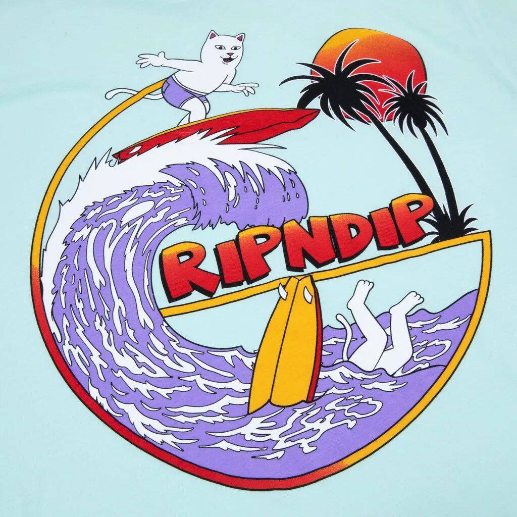 RIPNDIP Off My Wave T Shirt - Aqua
