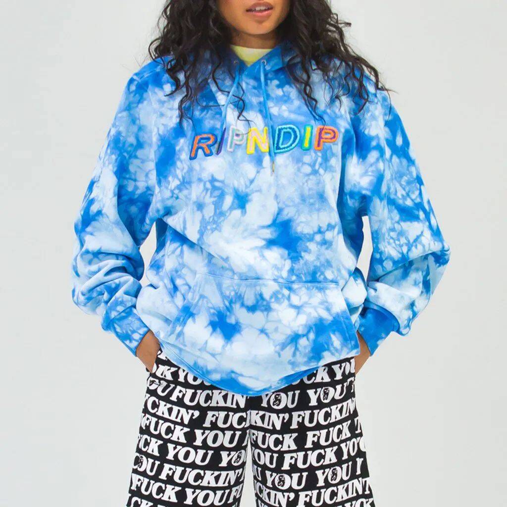 RIPNDIP Prisma Hoodie - Blue Lightning Wash