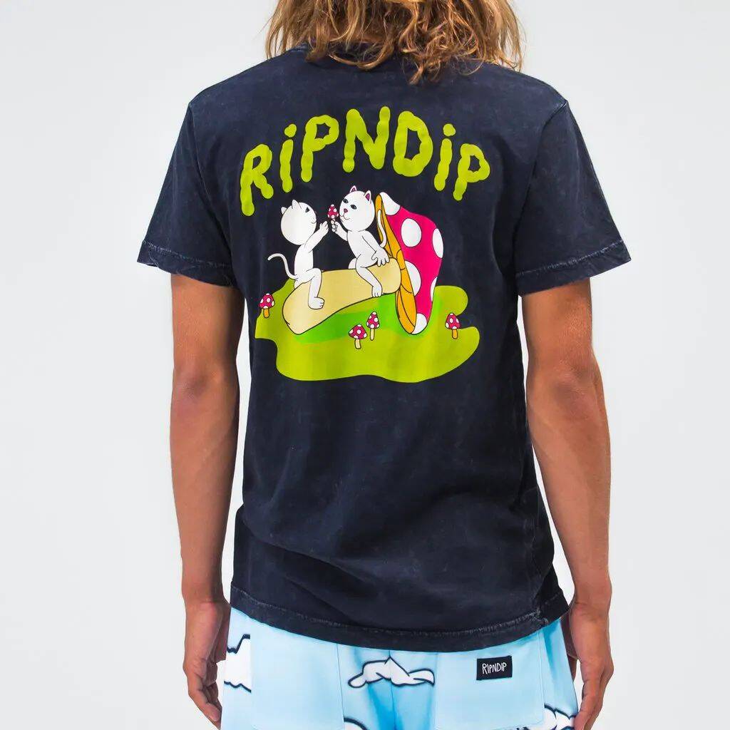 RIPNDIP Sharing Is Caring T Shirt - Black Mineral Wash