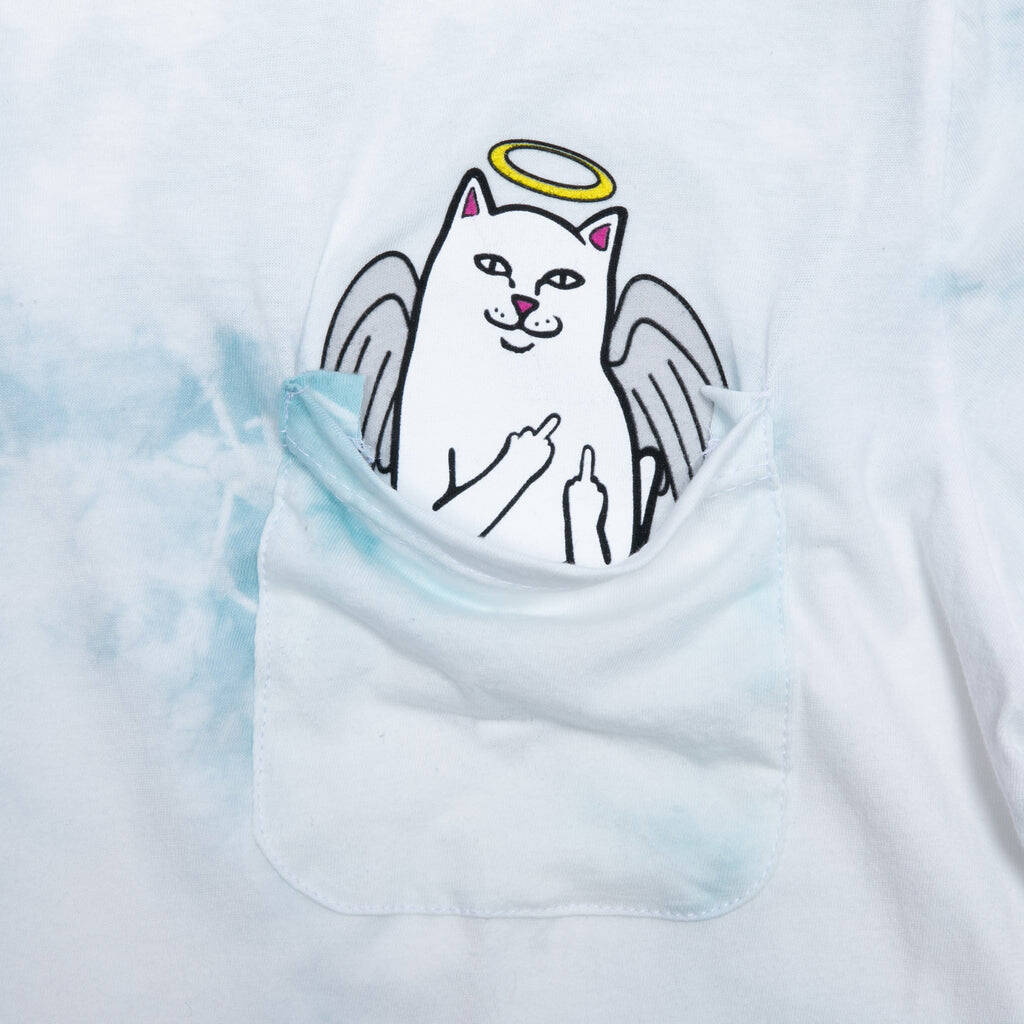 RIPNDIP Lord Angel Pocket T Shirt - Light Blue Lightning Wash