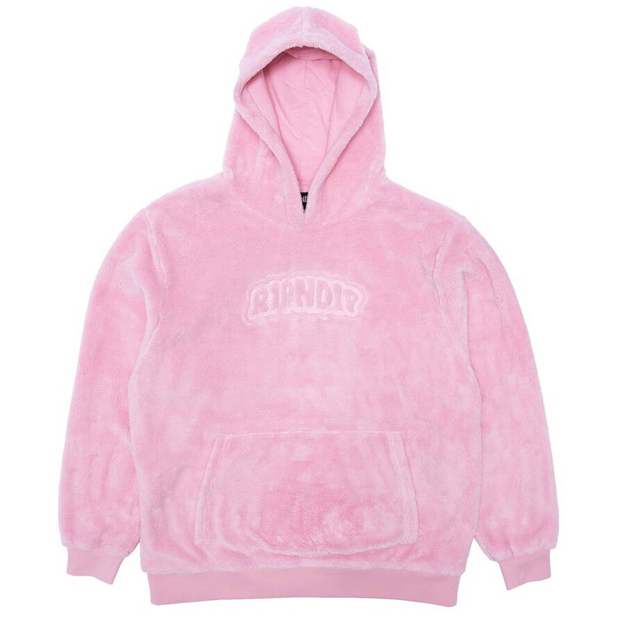 RIPNDIP Bubble Sherpa Embroidered Hoodie - Pink