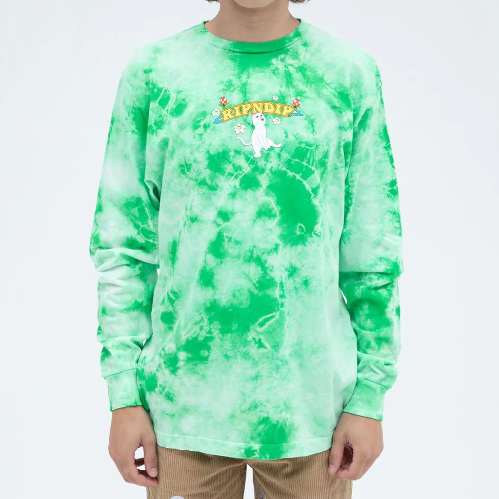 RIPNDIP Cloud Sixty Nine Long Sleeve T Shirt - Lime Cloud Wash