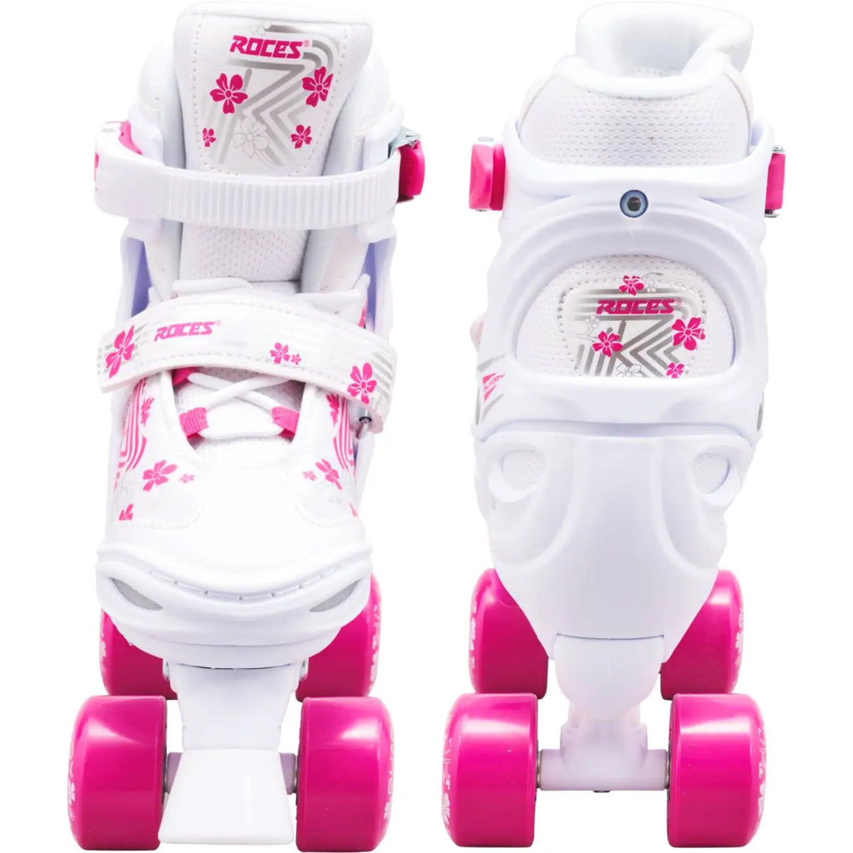 Roces Quaddy 3.0 Adjustable Roller Skates - White/Pink