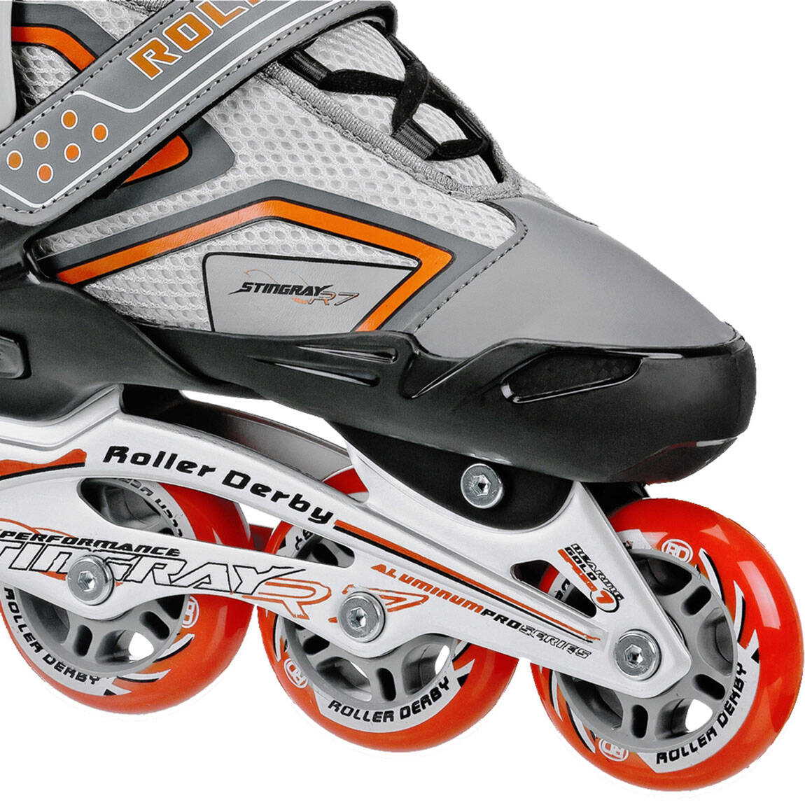 Roller Derby Stingray R7 Adjustable Inline Skates - Grey/Orange
