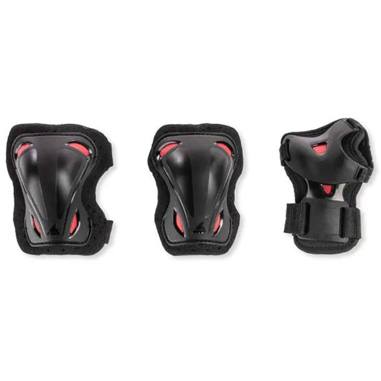 Rollerblade Skate Gear Jr 3 Pack Pad Set - Black/Red