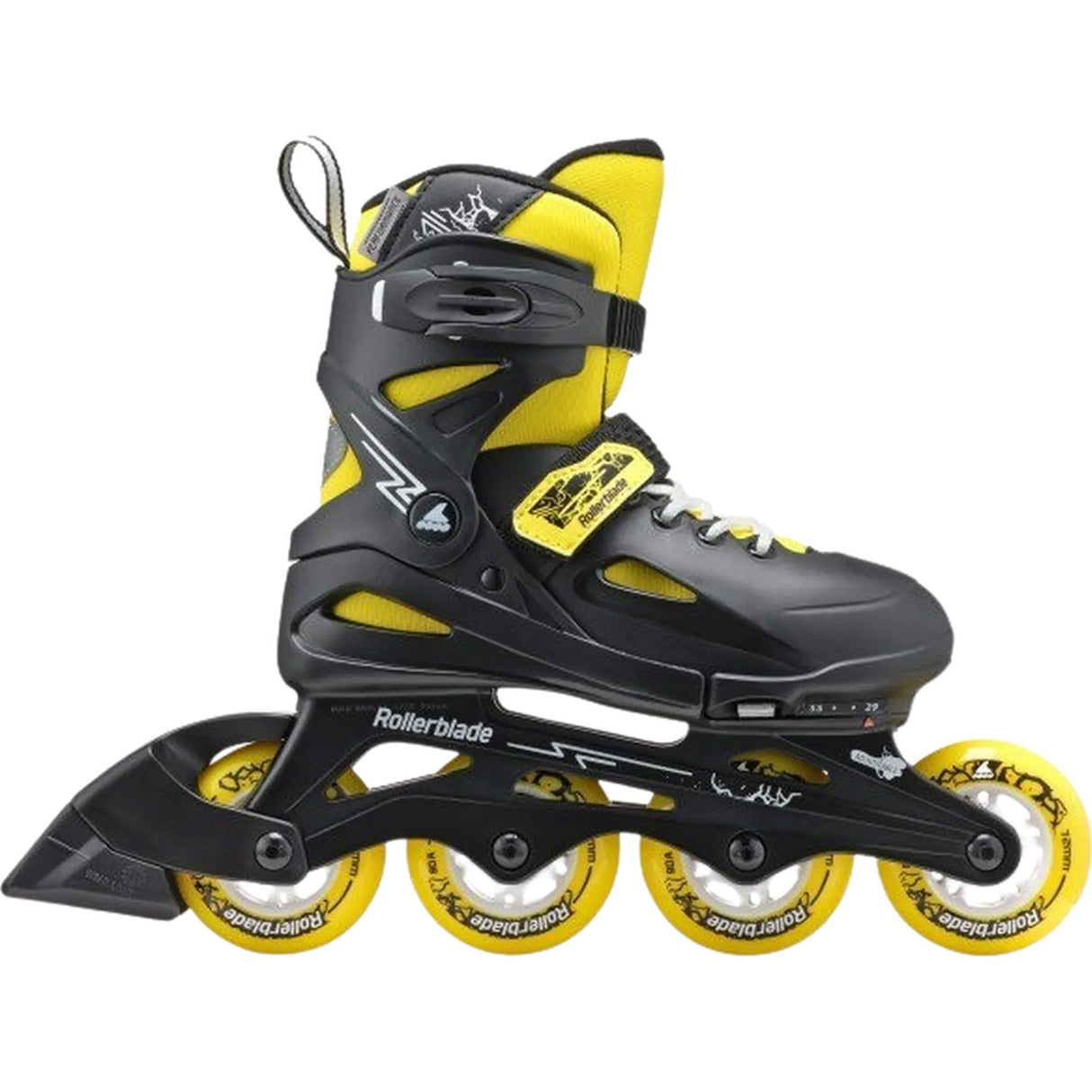 Rollerblade Fury Kids Adjustable Inline Skates - Black/Yellow