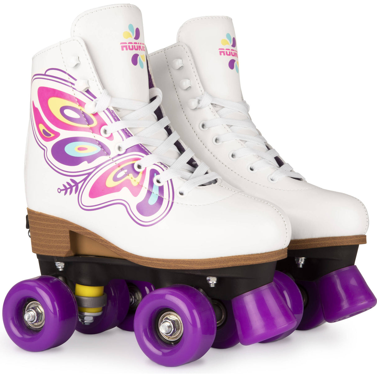Rookie Butterfly Adjustable Roller Skates - White