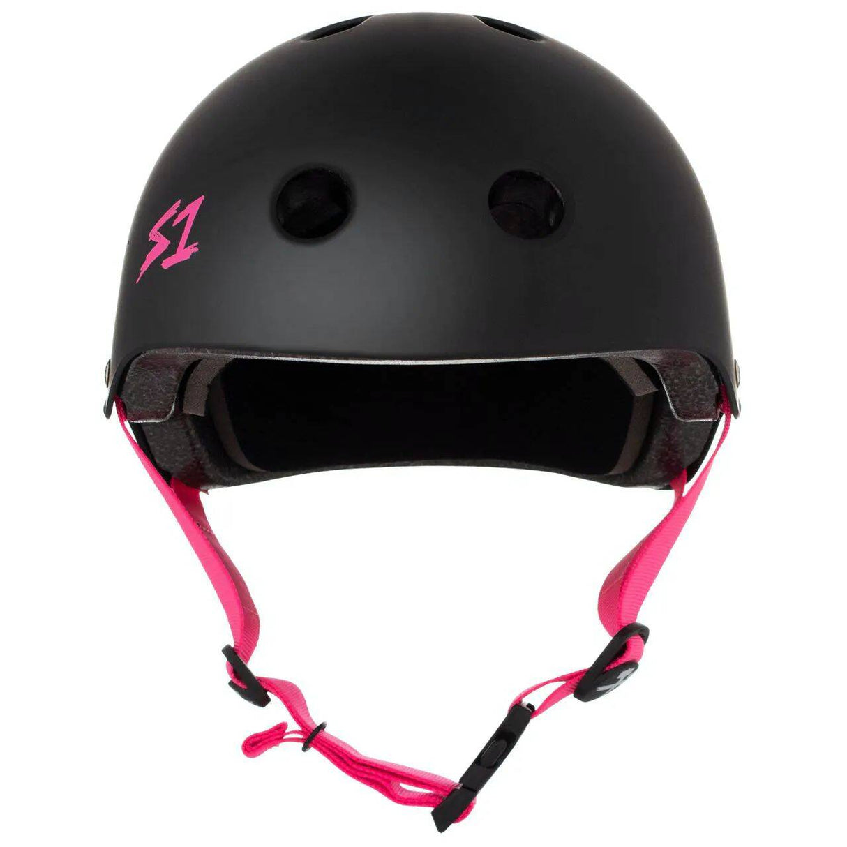 S1 Lifer Multi Impact Helmet - Black Matt/Pink Strap