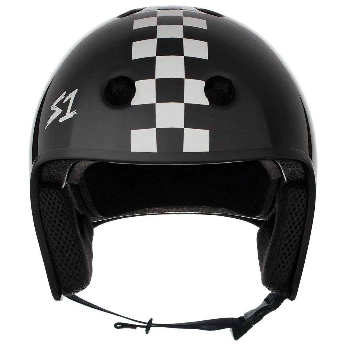 S1 Retro Lifer Helmet - Black Gloss White Checker