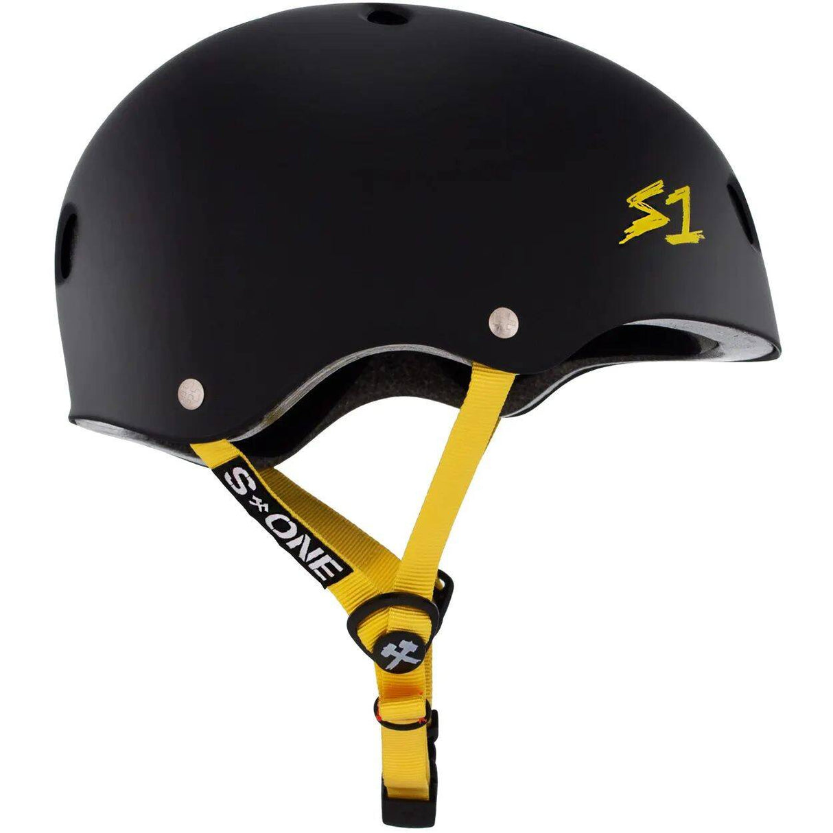 S1 Lifer Multi Impact Helmet - Matte Black/Yellow Strap