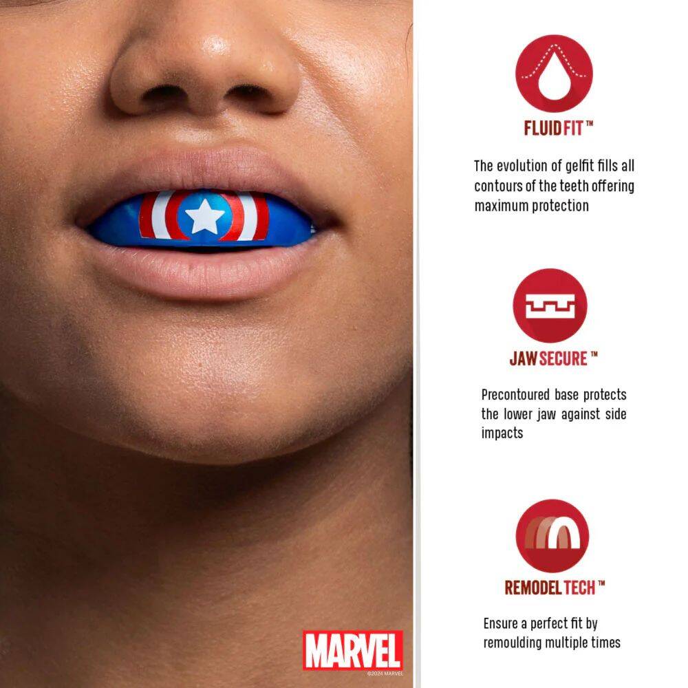 Safejawz Marvel Junior Mouth Guards - Captain America