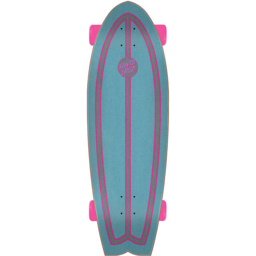 Santa Cruz Prismatic Dot Shark Complete Cruiser - Silver 27.7"