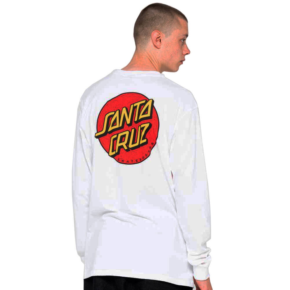 Santa Cruz Classic Dot Chest Long Sleeve T Shirt - White
