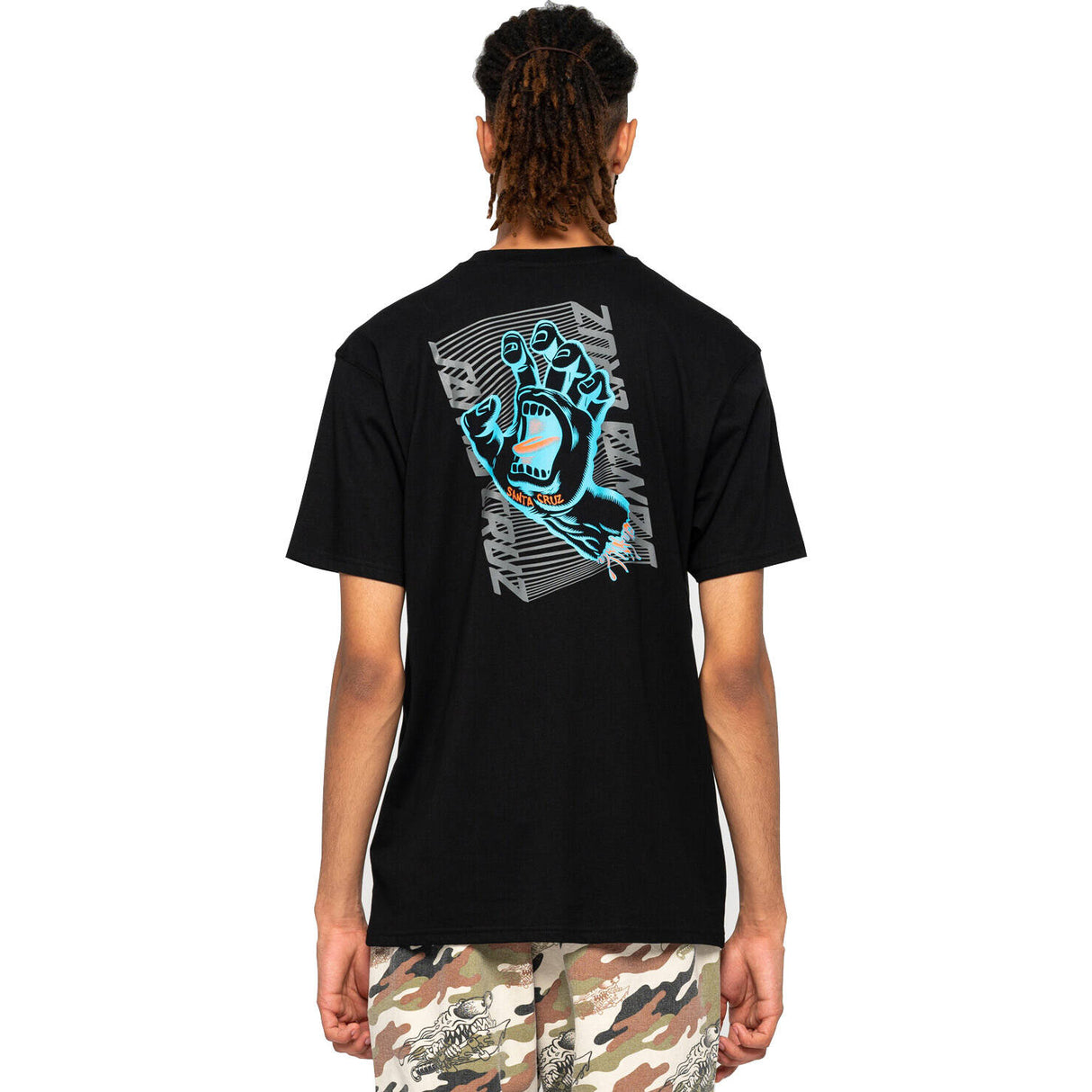 Santa Cruz Split Strip Hand T Shirt - Black