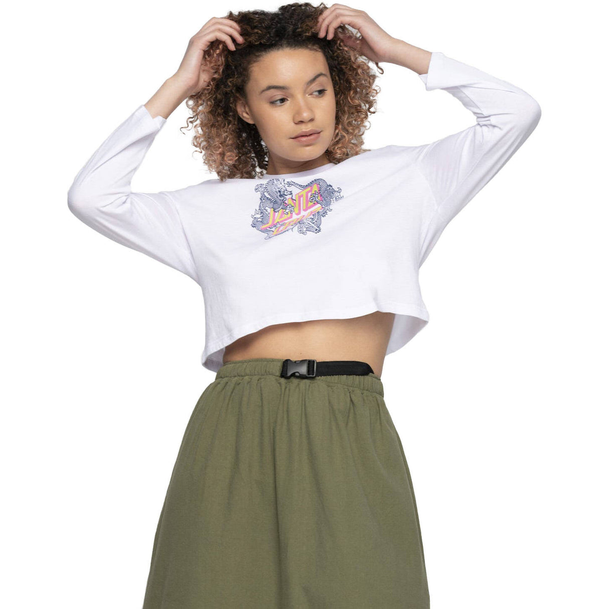 Santa Cruz Dragon Dot L/S T Shirt - White