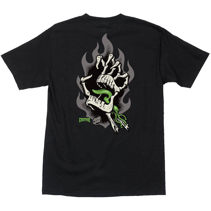 Santa Cruz x Creature Saints And Sinners Hand T Shirt - Black