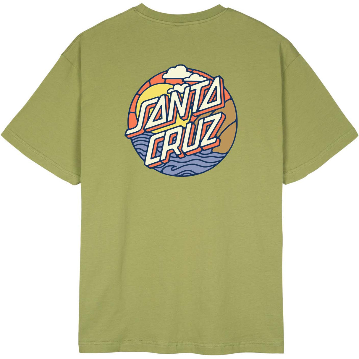 Santa Cruz Cliff View Dot T Shirt - Bay Leaf