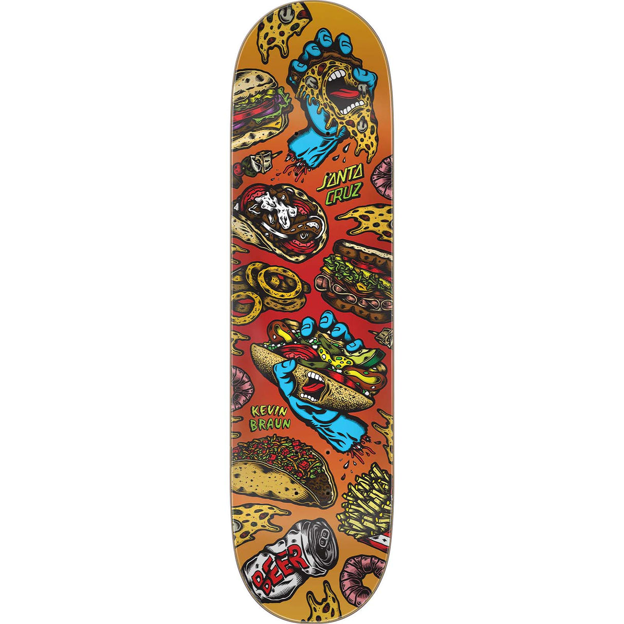 Santa Cruz Everslick Snacks Skateboard Deck - Braun 8.25"