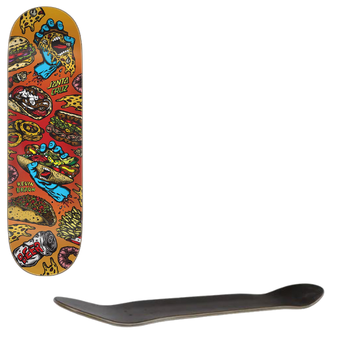 Santa Cruz Everslick Snacks Skateboard Deck - Braun 8.25"