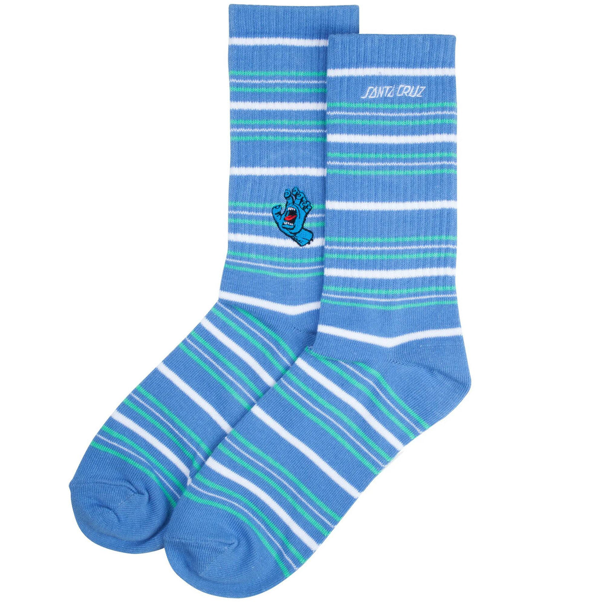 Santa Cruz Screaming Mini Hand Stripe Socks - Washed Navy