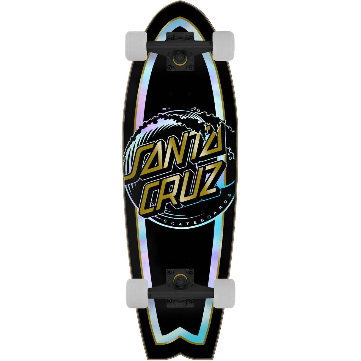 Santa Cruz Holo Wave Dot Complete Shark Cruzer Skateboard - 27.7"
