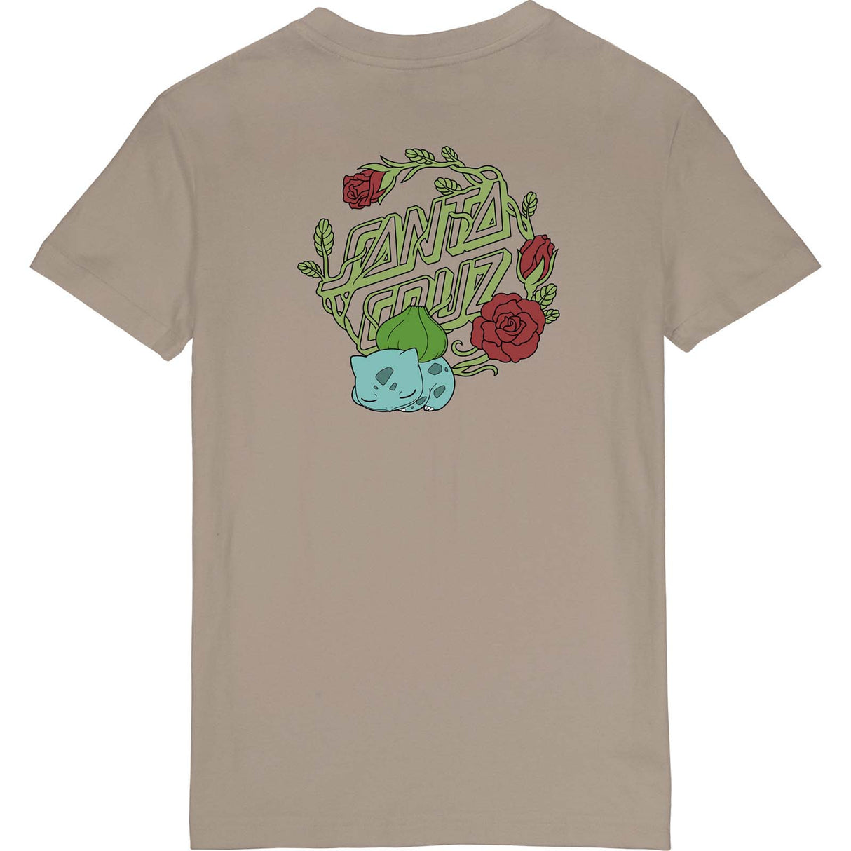 Santa Cruz x Pokemon Grass Type 1 Womens T Shirt - Warm Grey