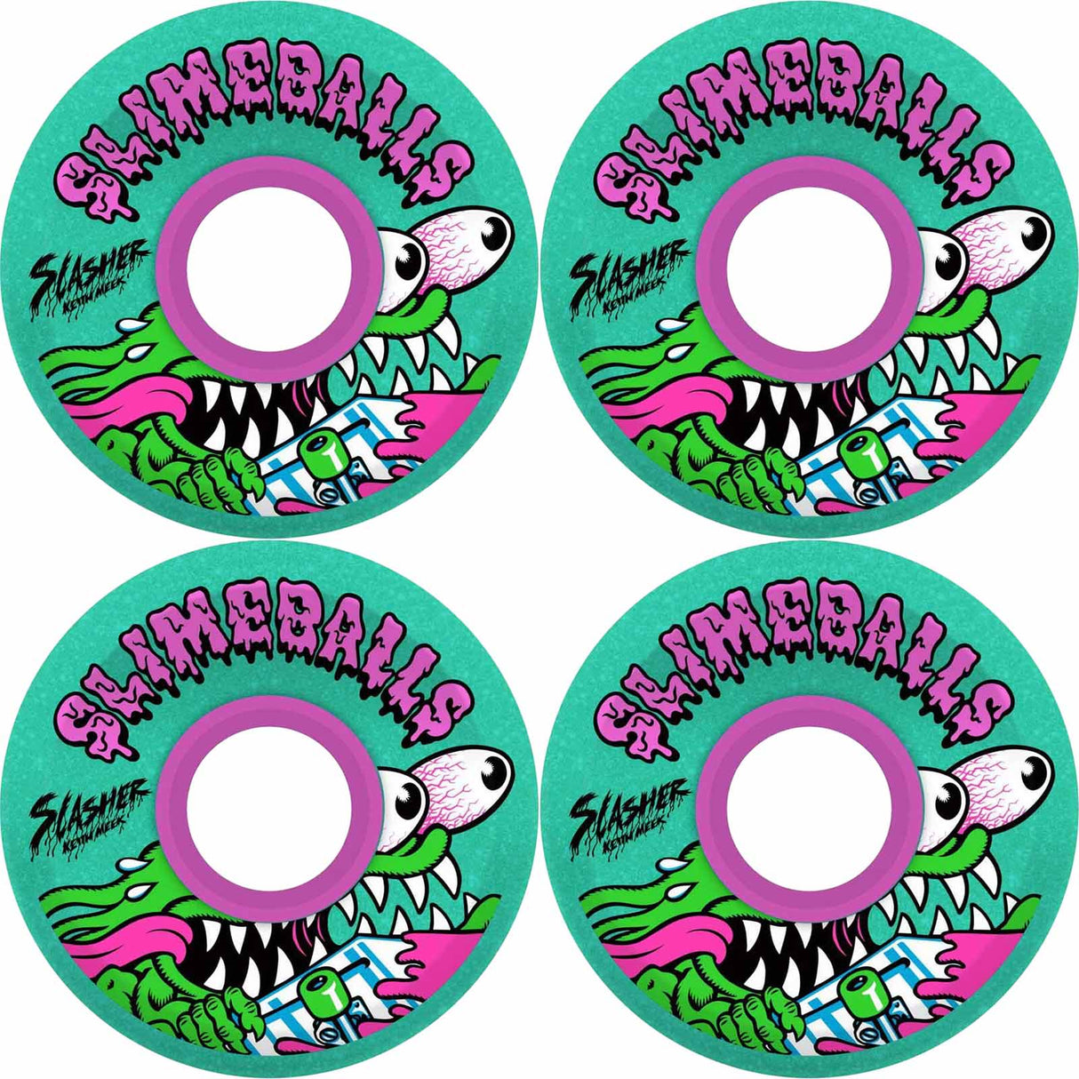 Santa Cruz Slime Balls Meek Slasher OG Skateboard Wheels - Green 60mm
