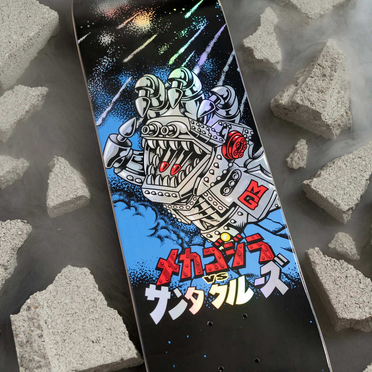 Santa Cruz x Godzilla Skateboard Deck - Mecha Hand 8"