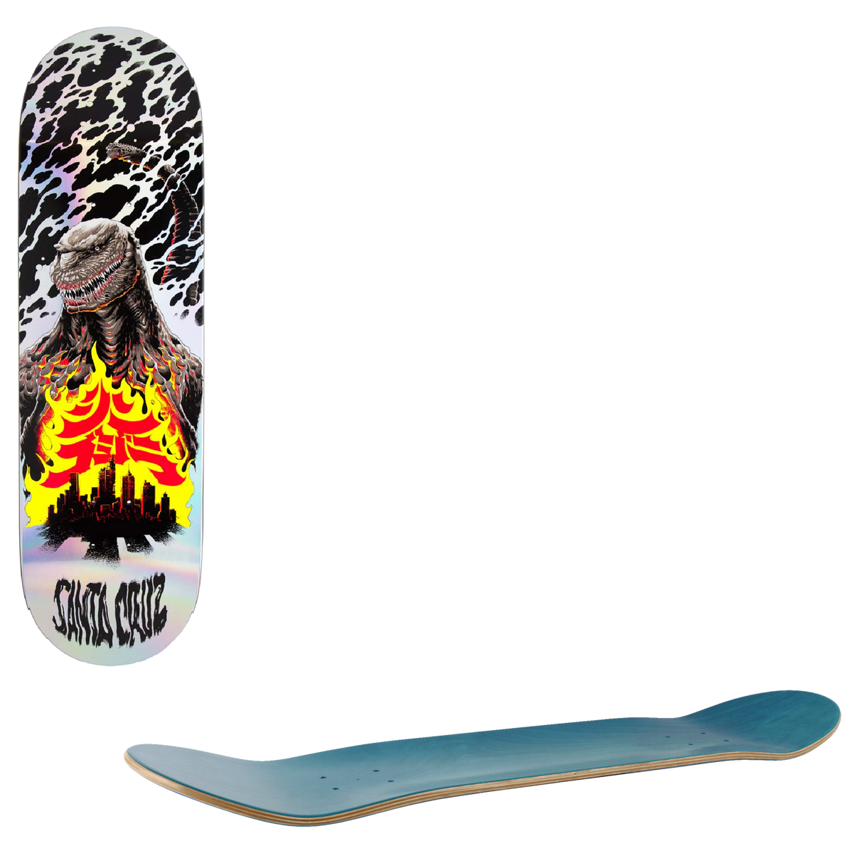 Santa Cruz x Godzilla Skateboard Deck - Shin Knox Firepit 8.5"