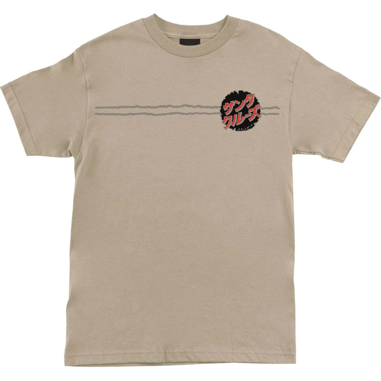 Santa Cruz x Godzilla Destroyer Stripes T Shirt - Sand