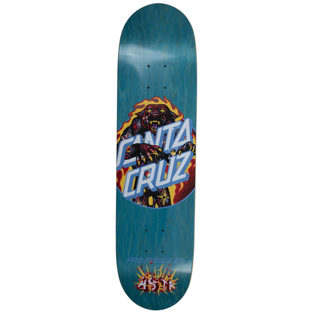 Santa Cruz Asta Cosmic Cat Dot Skateboard Deck - Blue 8''