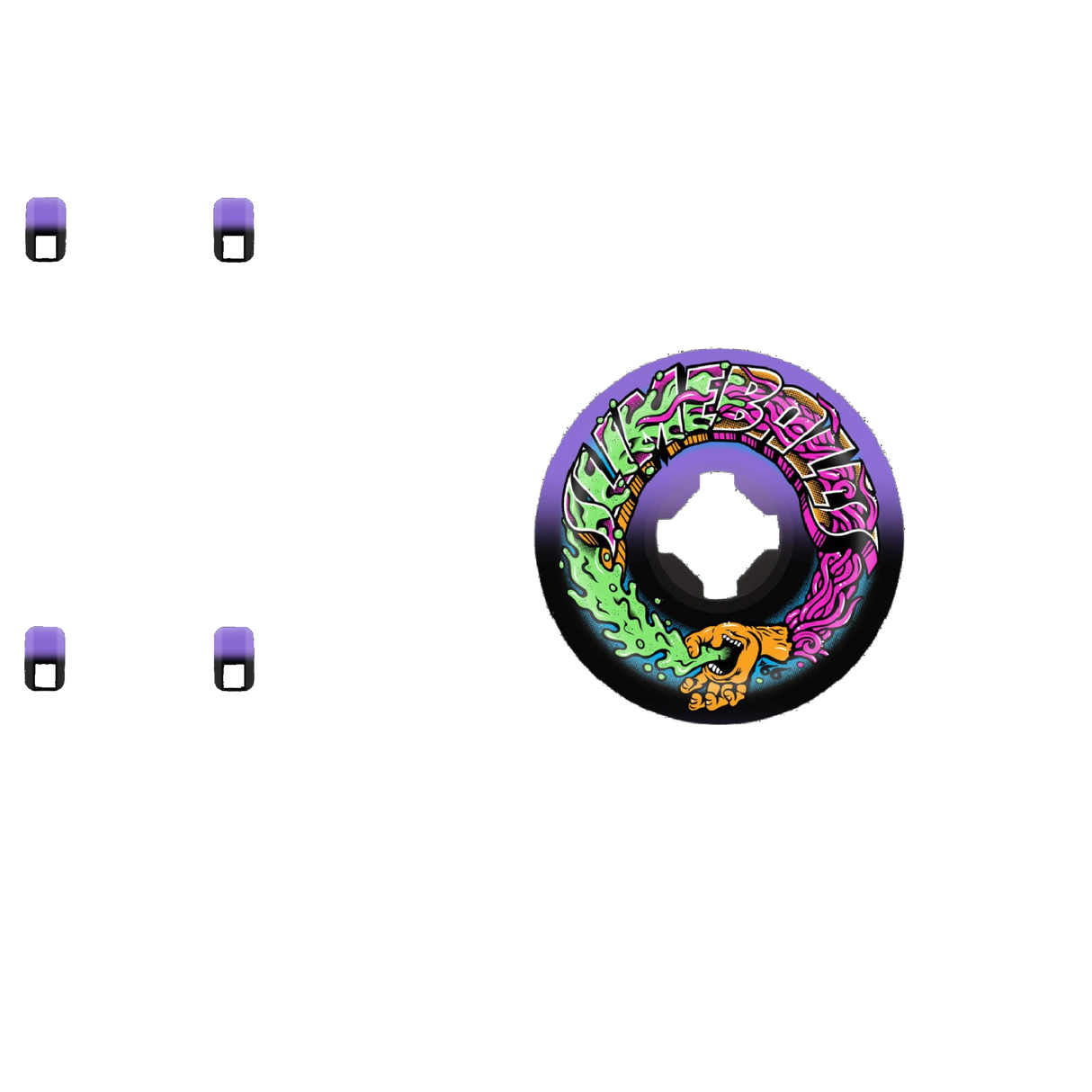 Santa Cruz Slime Balls Greetings Speed Balls Skateboard Wheels - Purple/Black 53mm