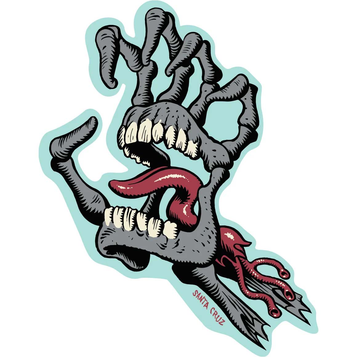 Santa Cruz Bone Hand Sticker