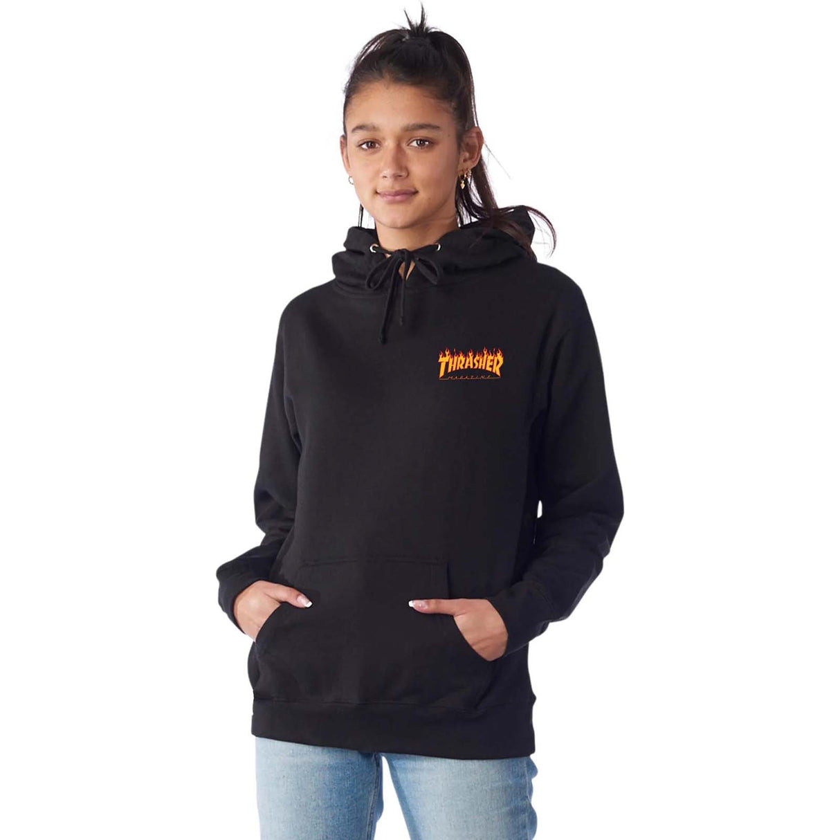 Santa Cruz x Thrasher Flaming Dot Hoodie - Black