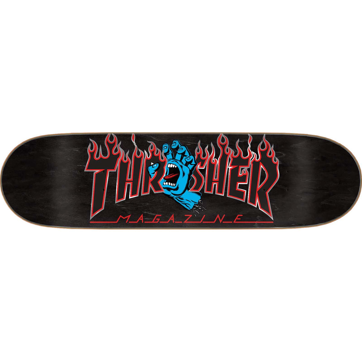Santa Cruz x Thrasher Screaming Flame Logo Skateboard Deck - Black 8.5"