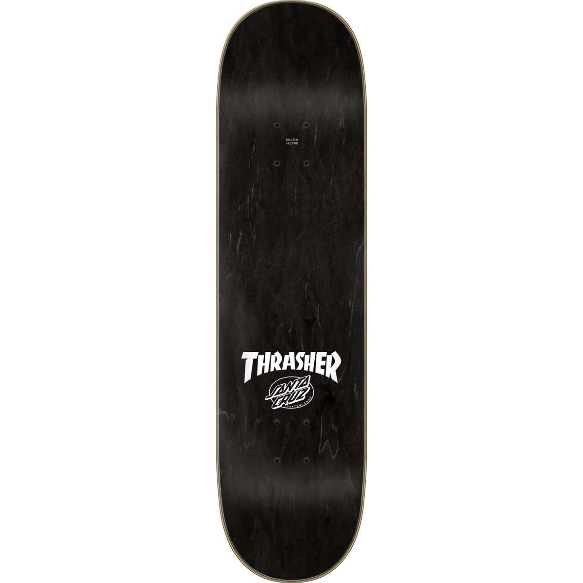 Santa Cruz x Thrasher Screaming Flame Logo Skateboard Deck - White 8"