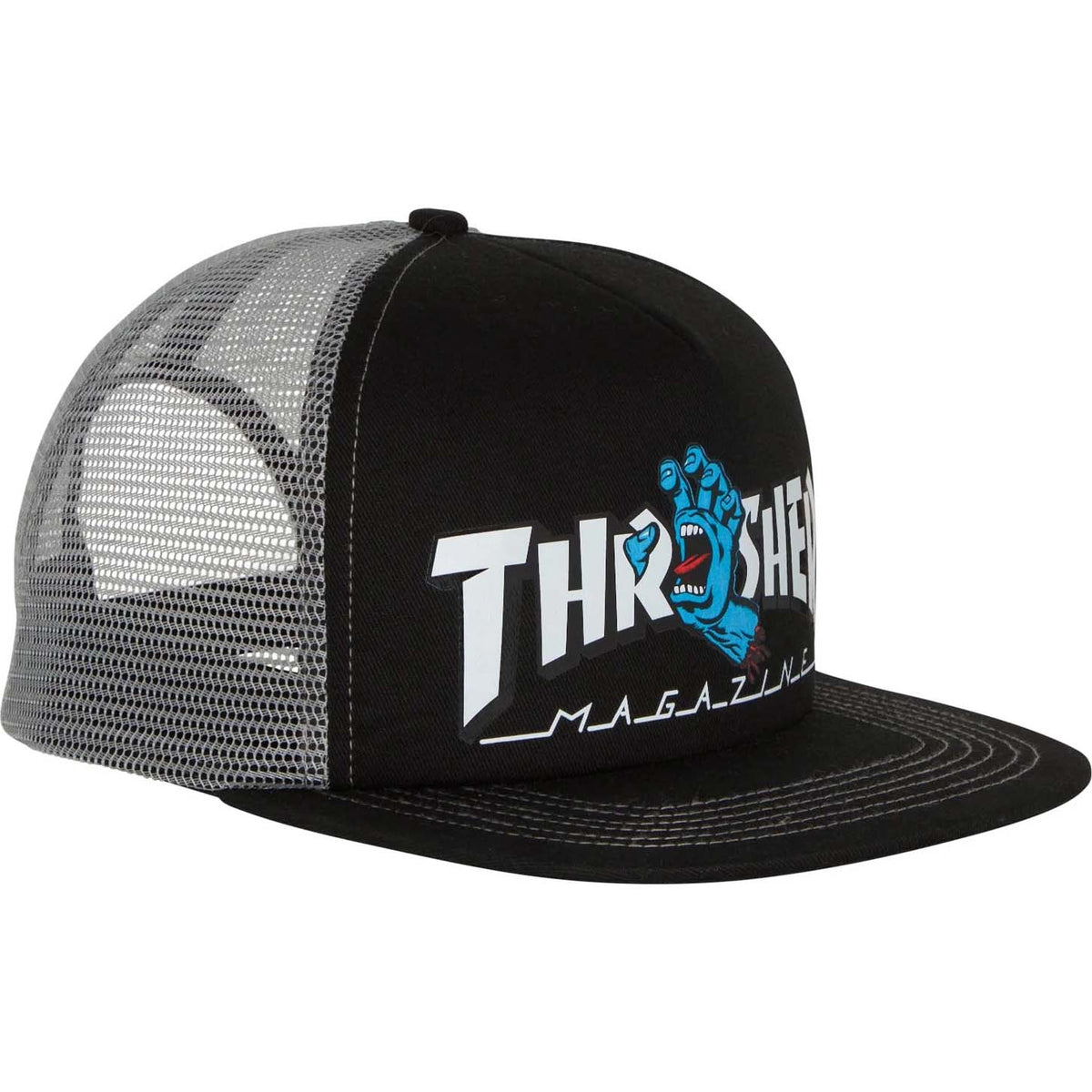Santa Cruz x Thrasher Screaming Logo Trucker Cap - Black/Grey