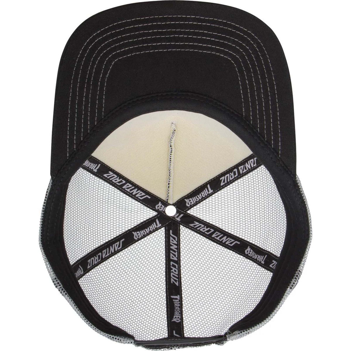 Santa Cruz x Thrasher Screaming Logo Trucker Cap - Black/Grey