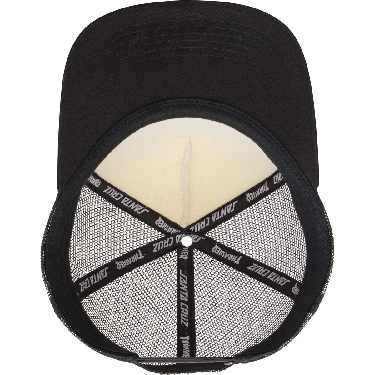 Santa Cruz x Thrasher Screaming Logo Trucker Cap - White/Black